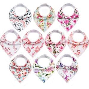 10-Pack Baby Bandana Bibs Upsimples Drooling Teething Super Absorbent Boho Girls